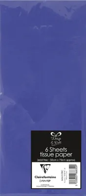 Image de Clairefontaine papier de soie (l)500 x (h)700 mm bleu 6 feuilles
