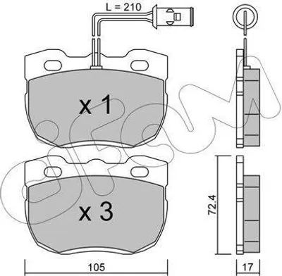 Produktbild von CIFAM Bremsbeläge Satz Vorne Bremsklötze für LAND ROVER Range Rover I 822-177-0