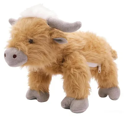 Plüschtier Highland Kuh, 35 cm, hellbraun, stehend