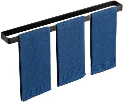 Obrázok produktu pre Čierny hliníkový držiak na uteráky 70 cm, samolepiaci