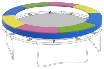 Image de SPORTNOW Housse de protection pour trampoline Ø 244 cm - Protection de bordure avec protection UV - Multicolore
