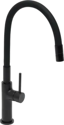 Produktbild von SAT Flexible Küchenarmatur Waschtischarmatur mit hohem Auslauf, schwarz matt