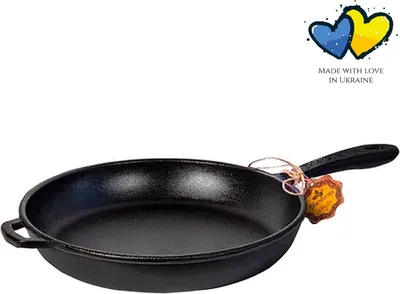 Produktbild von Bratpfanne Gusseisen - ø 22 x 4 cm - Braten - Grillen - Induktion - Geschenk - Metallgriff - Robuste Pfanne - Skillet - PFAS-frei - Schwarz