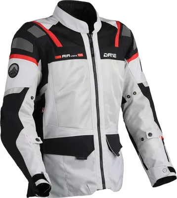 Imagen del producto de Chaqueta textil para motocicleta DANE Sundby 2 Mesh, color gris claro/rojo, talla 2XL