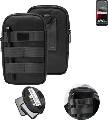 Produktbild von K-S-Trade Holster Gürtel Tasche kompatibel mit LG Electronics W41 Pro Handy Tasche Schutz Hülle dunkel-grau viele Fächer, 1x