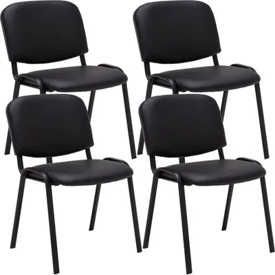 Produktbild von 4er Set Besucherstuhl Ken Kunstleder schwarz