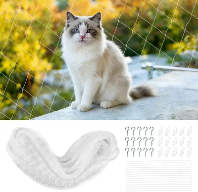 Zdjęcie produktu dla Siatka dla kota 8x3 m, przezroczysty nylon, na balkon