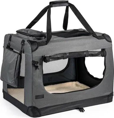 Productafbeelding van Famanu transportbox voor huisdieren, inklapbaar - 60x42x44 cm, grijs