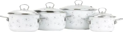 Produktbild von BELIS Emaille-Geschirrset PREMIUM weiß 4-teilig