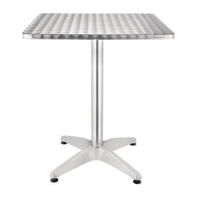 Immagine prodotto di Tavolo bistrot Bolero quadrato in acciaio inox con 1 gamba in alluminio 600x600x720mm