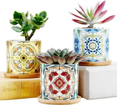 Produktbild von Famanu Pflanzenkübel Mini mit Mandala-Design - 3er Set