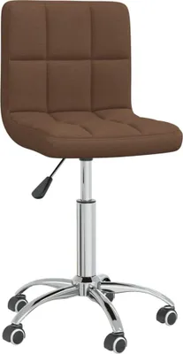 A studio shot of a brown office chair on a white background.