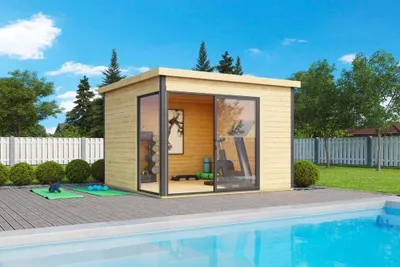 Produktbild von Gartenhaus Outdoor Life Domeo 1 inkl. Fußboden 300 x 300 cm natur