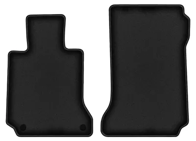 Image de Tapis avant en moquette pour Mercedes C W204 2007-2014 (berline/break/coupé) – 2 pièces, noirs, sur mesure – Wielganizator DURBAN