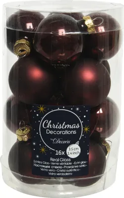 Produktbild von Weihnachtskugeln Glas 3,5cm 16 Stück - Rotholz