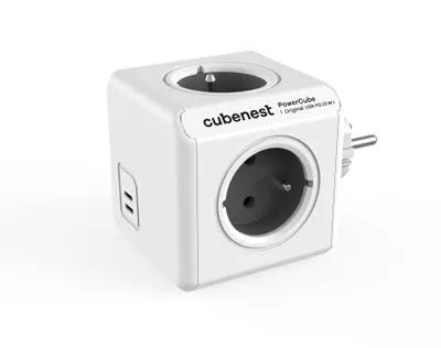 Zdjęcie produktu dla Cubenest PowerCube Original USB C+C PD 35 W szary - 2x porty USB-C - 4x gniazda - technologia Power Delivery