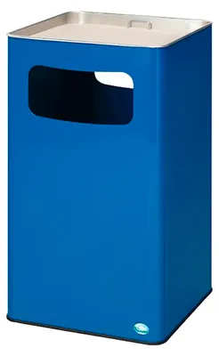 Produktbild von Klassischer Kombiascher eckig | HxBxT 75,5x43x43cm | Verzinkter Stahl | Blau