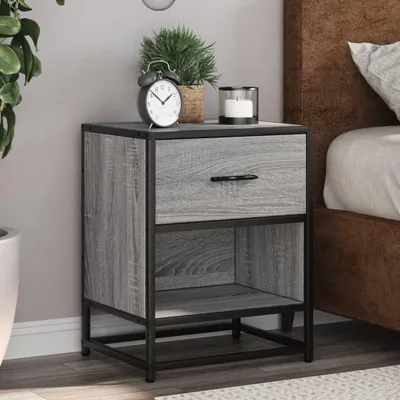 Immagine prodotto di vidaXL Comodino Grigio Sonoma 40x31x50 cm Materiale a base di legno