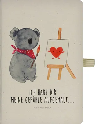 Produktbild von Mr. & Mrs. Panda Skizzenbuch Koala Künstler - Transparent - Geschenk, Liebesgeschenk, Gefühle, Reisetagebuch, Kladde, Liebe, Journal, notizbuch, Zeichnen, Notizheft