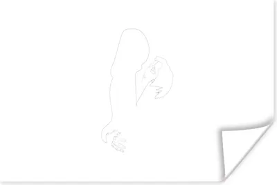 Produktbild von MuchoWow® Poster Ehepaar - Strichzeichnung - Schwarz - Weiß 120x80 cm - Bilder