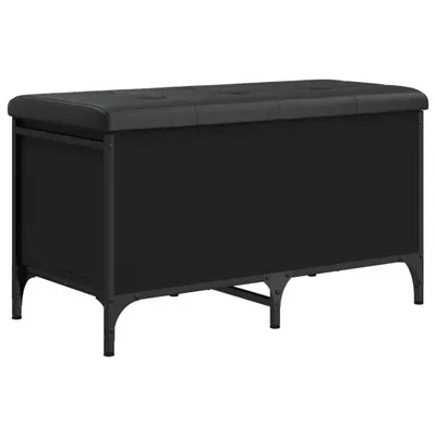 Produktbild von Sitzbank mit Stauraum Schwarz 82x42x45 cm Holzwerkstoff