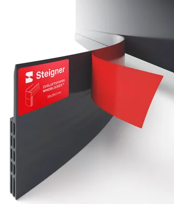 Immagine prodotto di STEIGNER Guarnizione autoadesiva per porta, paraspifferi, in TPE, antracite, 5 m Guarnizione per porte autoadesiva, guarnizione antispiffero, protegge da freddo, rumore e insetti, facile da applicare