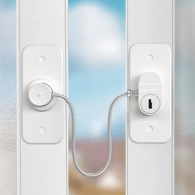 Image de Limiteur de fenêtre autocollant pour PVC, sécurité enfants, lot de 2