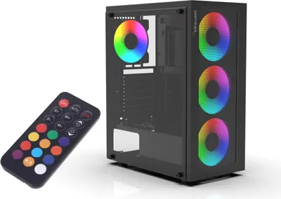 Produktbild von Inca EMG-15XN, Midi Tower, PC, Schwarz, ATX, micro ATX, Mini-ATX, ABS, Metall, Gaming