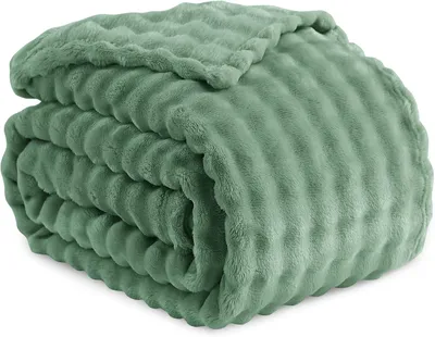 Obrázek produktu pro Fleecová deka, 150 x 200 cm, zelená, měkká, vhodná pro použití v interiéru i exteriéru