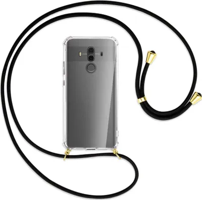 Produktbild von Handykette Backcover-Schutzhülle mit Band (Metall goldfarben) für Huawei Mate 10 Pro - schwarz