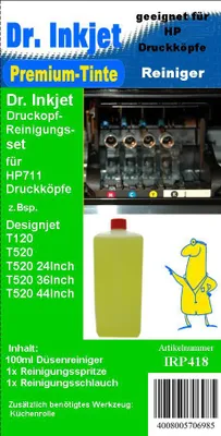 Produktbild von Dr.Inkjet Düsenreinigungsset für die HP Designjets T120 + T520 Serien - HP711 - CZ129A, CZ130A, CZ131A, CZ132A - IRP418