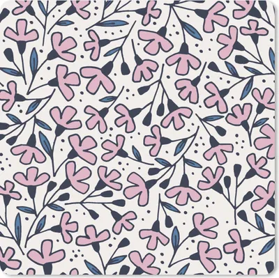 Produktbild von MuchoWow® Mauspad Mousepad Mädchen - Blumen - Rosa - Muster - Mädchen - Kinder - Mädchen 30x30 cm - Mousepads - Maus Mat - Pad - Mausunterlage - Gaming