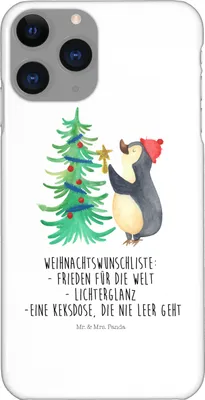 Produktbild von Mr. & Mrs. Panda Iphone 11 Pro Handyhülle Pinguin Weihnachtsbaum - Weiß - Geschenk, Winter, Weihnachten, Premium Kunststoff, Handy Case