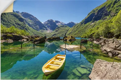 Produktbild von ARTland Wandbild, selbstklebend Gletschersee Bondhusvatnet in Norwegen Größe: 90x60 cm