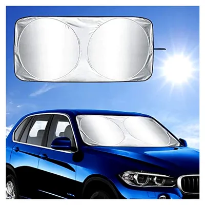 Produktbild von Sonnenblende für die Windschutzscheibe mit Aufbewahrungstasche, UV-Schutz und Wärmeisolierung für die meisten Autos (150*85cm)