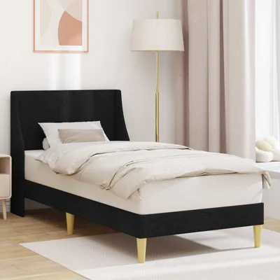 Image de Maison Exclusive - Cadre de lit uni avec tête de lit noir 100 x 200 cm en tissu