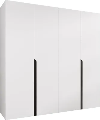 Produktbild von MIRJAN24 Kleiderschrank Mila 1 200, Schlafzimmer, Kleiderschrank, mit vier Drehturen und mit zwei Kleiderstange, Modern, Garderobenschrank (Farbe: Weiß + Schwarz)