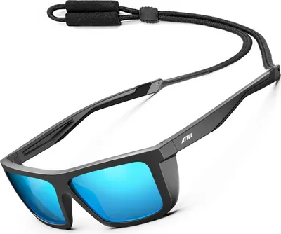 Immagine prodotto di Occhiali da sole da uomo, sportivi, polarizzati, modello 1124, colore nero e blu, lenti specchiate