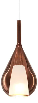 Immagine prodotto di Sospensione Contemporanea Kalique Vetro Rame Bianco E Cromo 1 Luce E27 H40Cm