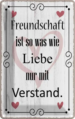 Produktbild von vianmo Blechschild 30x20 cm Freundschaft ist so wie Liebe Familie Freunde