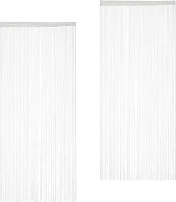 Immagine prodotto di Tenda a filo - Set di 2 - Passacord - 245 cm di lunghezza - Tessuto - Tenda a corda - Bianco