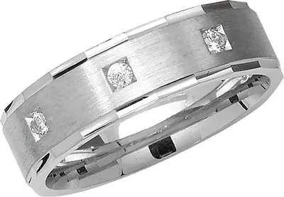 Produktbild von Schwerer 925 Sterling Silber 6mm Abgeschrägten Rand Herren/Damen - Trauring/Ehering/Hochzeitsring mit Zirkonia, 55 (17.5); TRS14927RSO