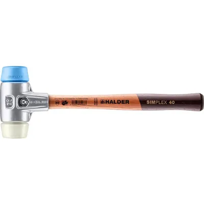 Produktbild von HALDER SIMPLEX Schonhammer Ø 40 mm TPE-soft blau / Nylon mit Aluminiumgehäuse