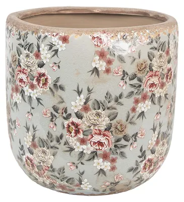 Produktbild von Clayre & Eef Blumentopf Ø 19x18 cm Grau Keramik Blumen