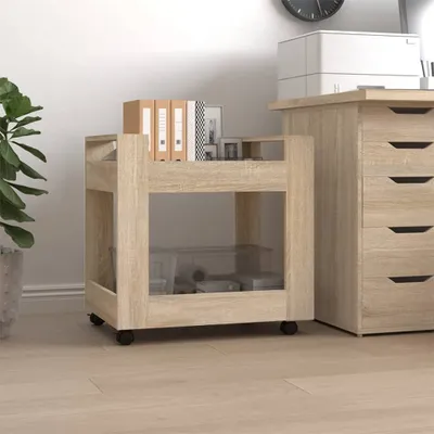 Produktbild von The Living Store Bürowagen Sonoma-Eiche 60x45x60 cm Holzwerkstoff