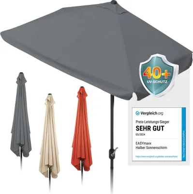 Produktbild von EASYmaxx Sonnenschirm mit UV-Schutz - rechteckig 230 x 140 cm - grau