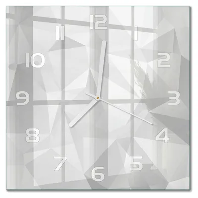 Produktbild von Glas Wanduhr 30x30 cm - Wanduhr - lautlose Wanduhr - ohne Ticken - geräuschloses Uhrwerk - schleichende Zeiger - moderne Uhr - Design Uhr - Wohnzimmer Uhr - Abstraktionsdreiecke