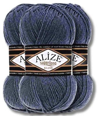 Obrázok produktu pre Alize 3x 100g Superlana Klasik, priadza, univerzálna, vhodná na háčkovanie a pletenie (farba 203)