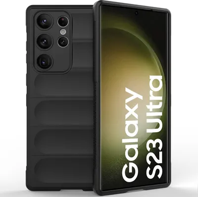 Produktbild von Samsung S23 Ultra Hülle, Weich TPU Silikon Stossfest Anti-rutsch Schutzhülle für Samsung Galaxy S23 Ultra Schwarz