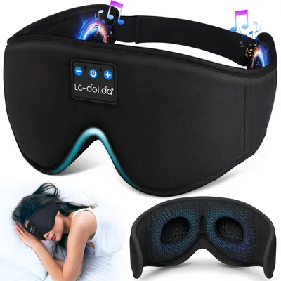 Produktbild von Bluetooth-Schlafmaske mit Kopfhörer, geeignet für Seitenschläfer, mit lichtundurchlässigem 3D-Design